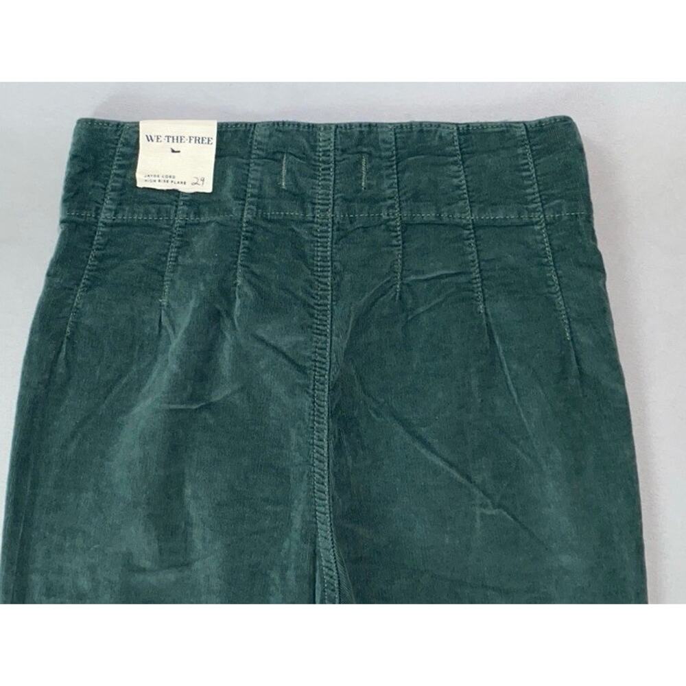 We The Free People OB1756745 Jayde Cord Flare Jeans in Huntress Green. Womens 29 - Picture 7 of 8